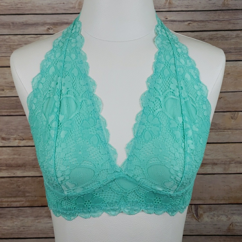 Seafoam green Free People lace bralet